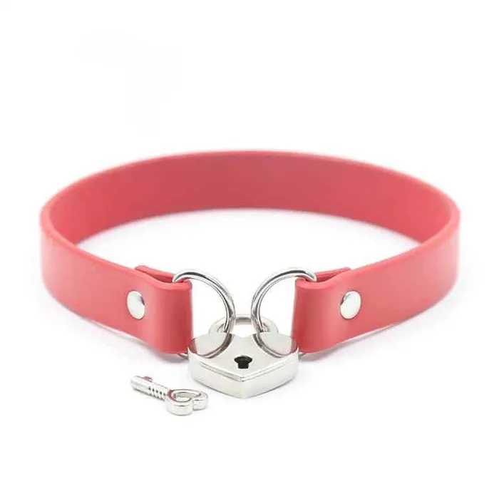 Wild Night Fantasies Love Heart Pendant Choker with Key Female Sex Toys