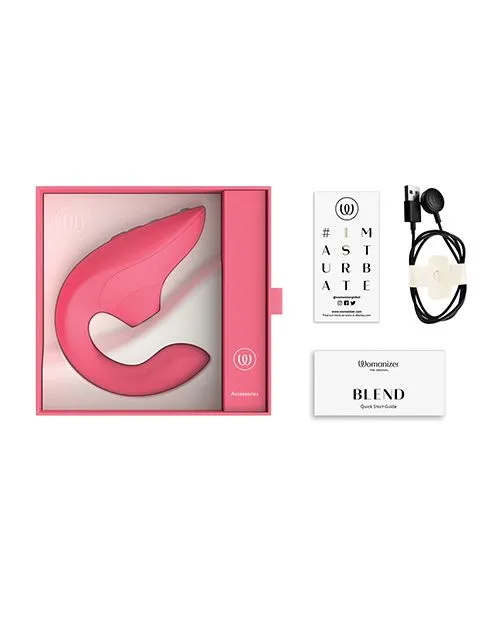 Womanizer Female Sex Toys Womanizer Blend Rechargeable Silicone Vibrator with Clitoral Stimulator Vibrant Rose