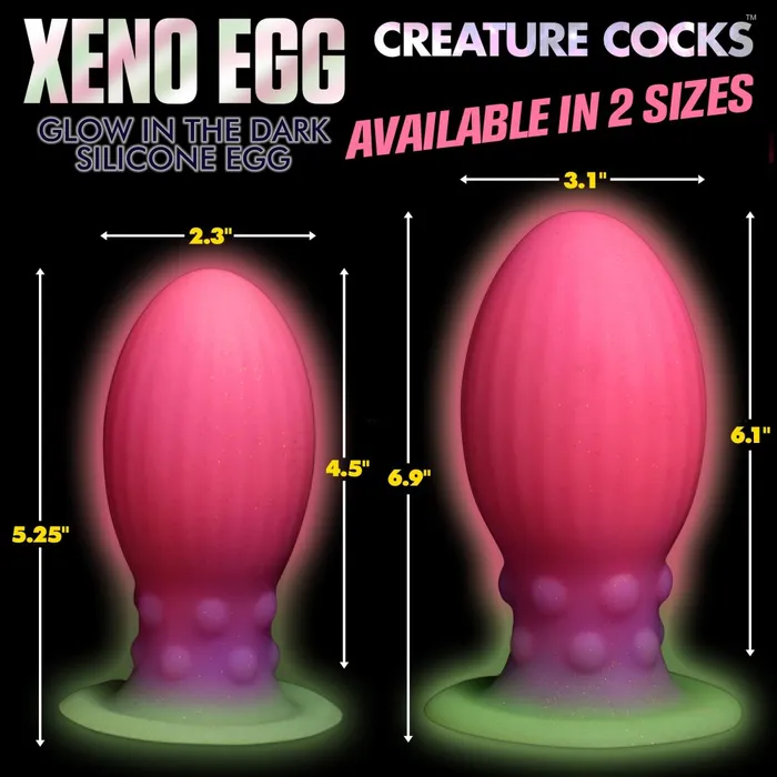 XR Brand Female Sex Toys Xeno Egg Glow in the Dark Silicone Egg Large