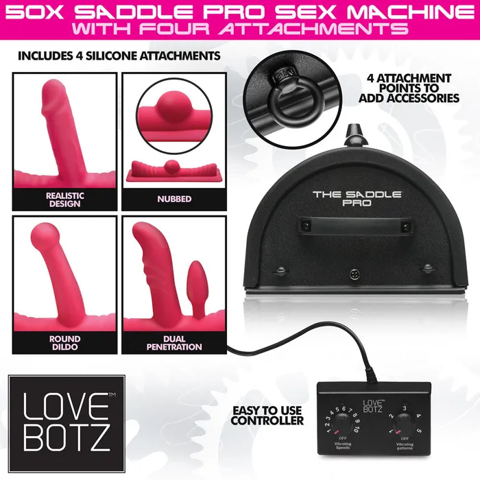 XR Brands Female Sex Toys LoveBotz 50X Saddle Pro Sex Machine