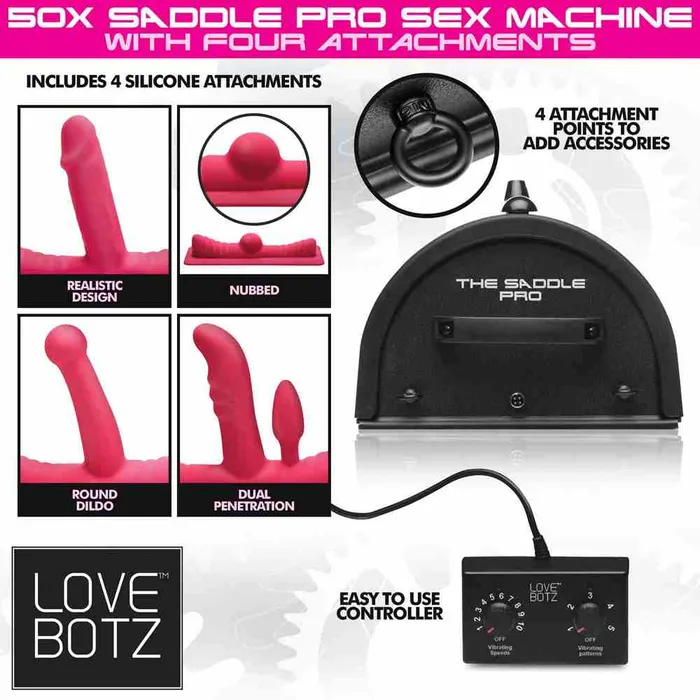 XR Brands Female Sex Toys LoveBotz 50X Saddle Pro Sex Machine