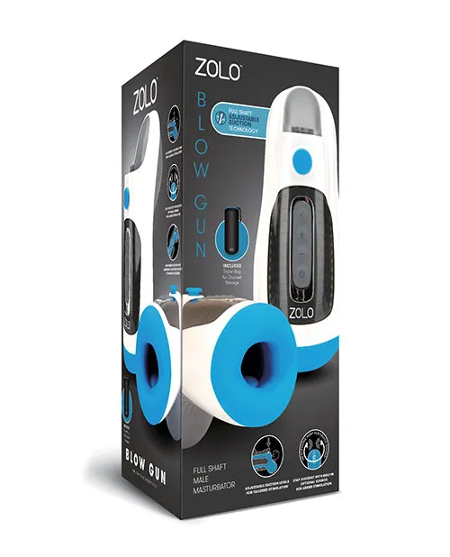 Zolo Male Sex Toys Zolo Blow Gun Rechargeable Silicone Masturbator WhiteBlue Zolo Male Sex Toys Zolo Blow Gun Rechargeable Silicone Masturbator WhiteBlue