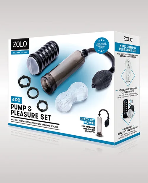 Zolo Pump and Pleasure Set 6 piece Black Zolo Anal Zolo Pump and Pleasure Set 6 piece Black Zolo Anal